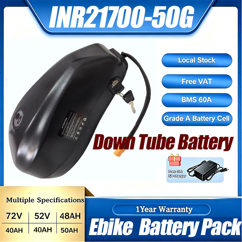 72V 50Ah 21700 Lithium Battery - Batteria per e-bike 48V 50Ah 52V